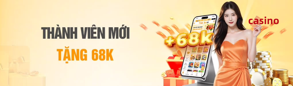 Hình ảnh quảng cáo của win68 hiển thị nền tảng và các lợi ích